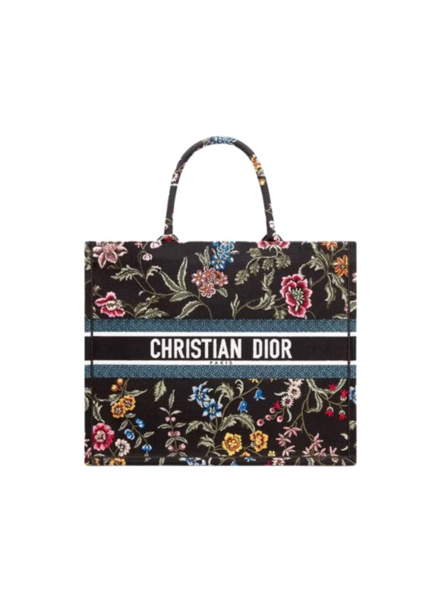 1:1 Replica Large Dior Tote Bag Black/White For Women 16.5 in/ 42cm M1286ZEAU_M911