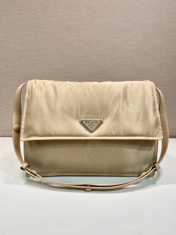 Large Padded Shoulder Bag In Beige For Women 14.1in/ 36cm 1BD256_RDLN_F0F24_V_OOO