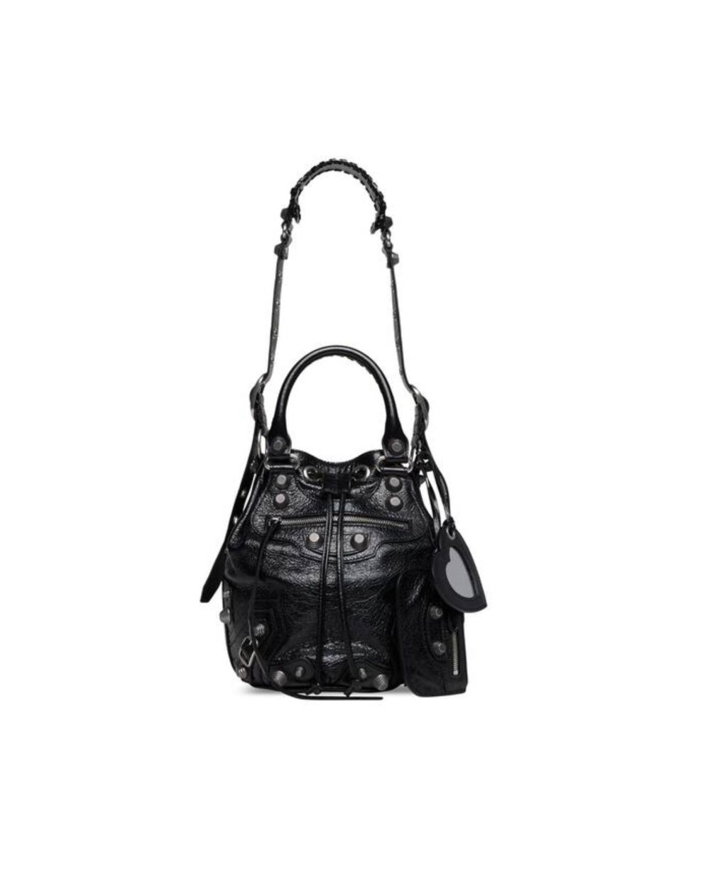 Le Cagole Small Bucket Bag In Black/Dark Blue/Sliver Tone For Women 11.8in/30 cm 7024321VG9Y1000