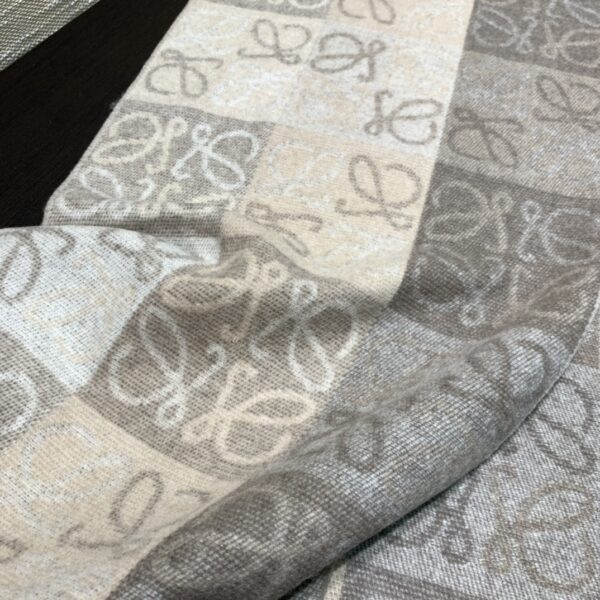 Loewe Anagram In Wool And Cashmere Beige Scarf 180cm/71in