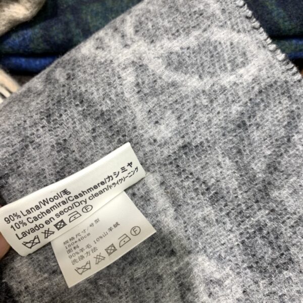 Loewe Anagram In Wool And Cashmere Navy Blue Scarf 180cm/71in