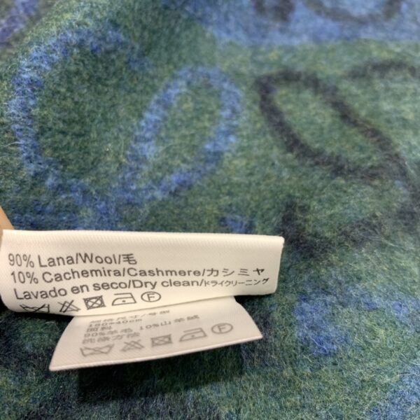 Loewe Navy & Green Wool Anagram Scarf 180cm/71in