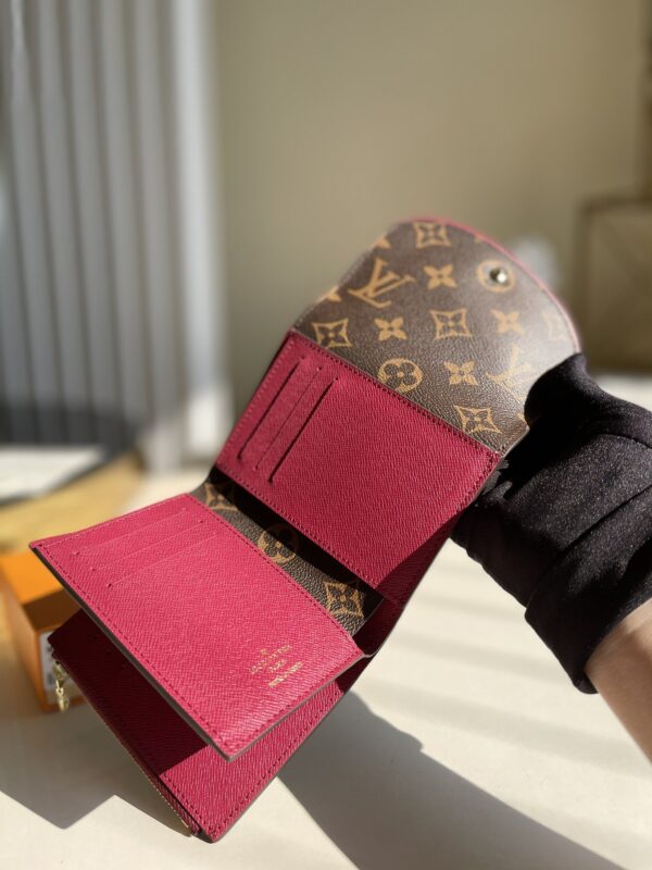 1:1 Replica Louis Vuitton Ariane Wallet Monogram Canvas Fuchisa For Women, Women's Wallet 12cm LV M62036