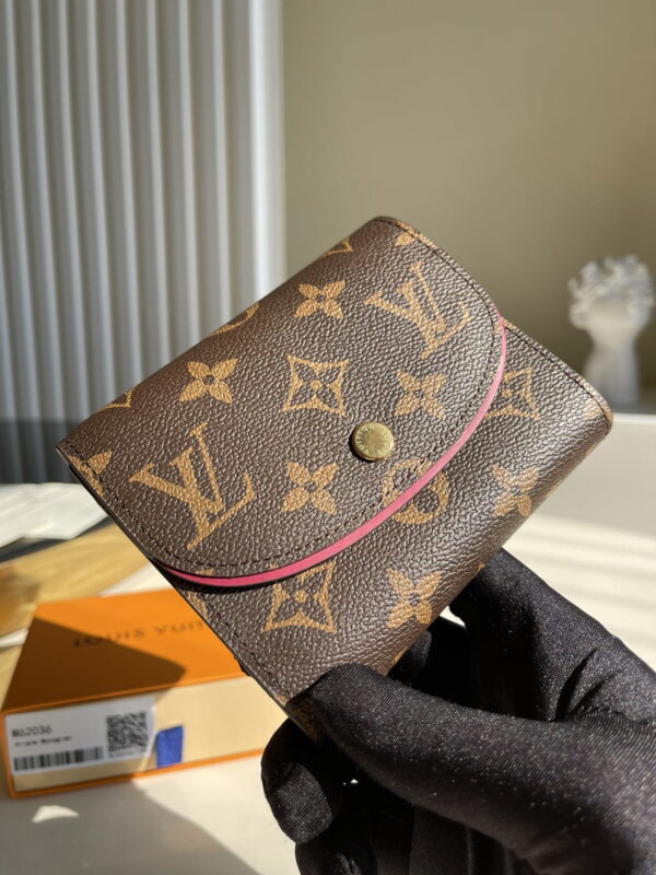 1:1 Replica Louis Vuitton Ariane Wallet Monogram Canvas Fuchisa For Women, Women's Wallet 12cm LV M62036