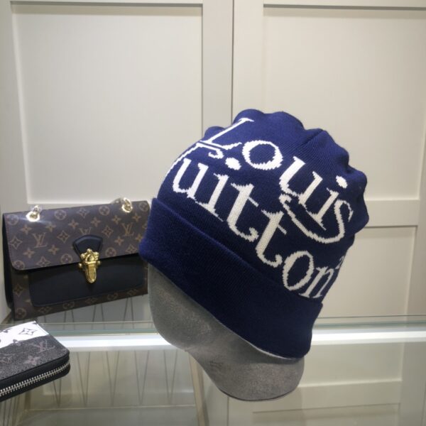 Louis Vuitton Beanie In Dark Blue LV Headwear