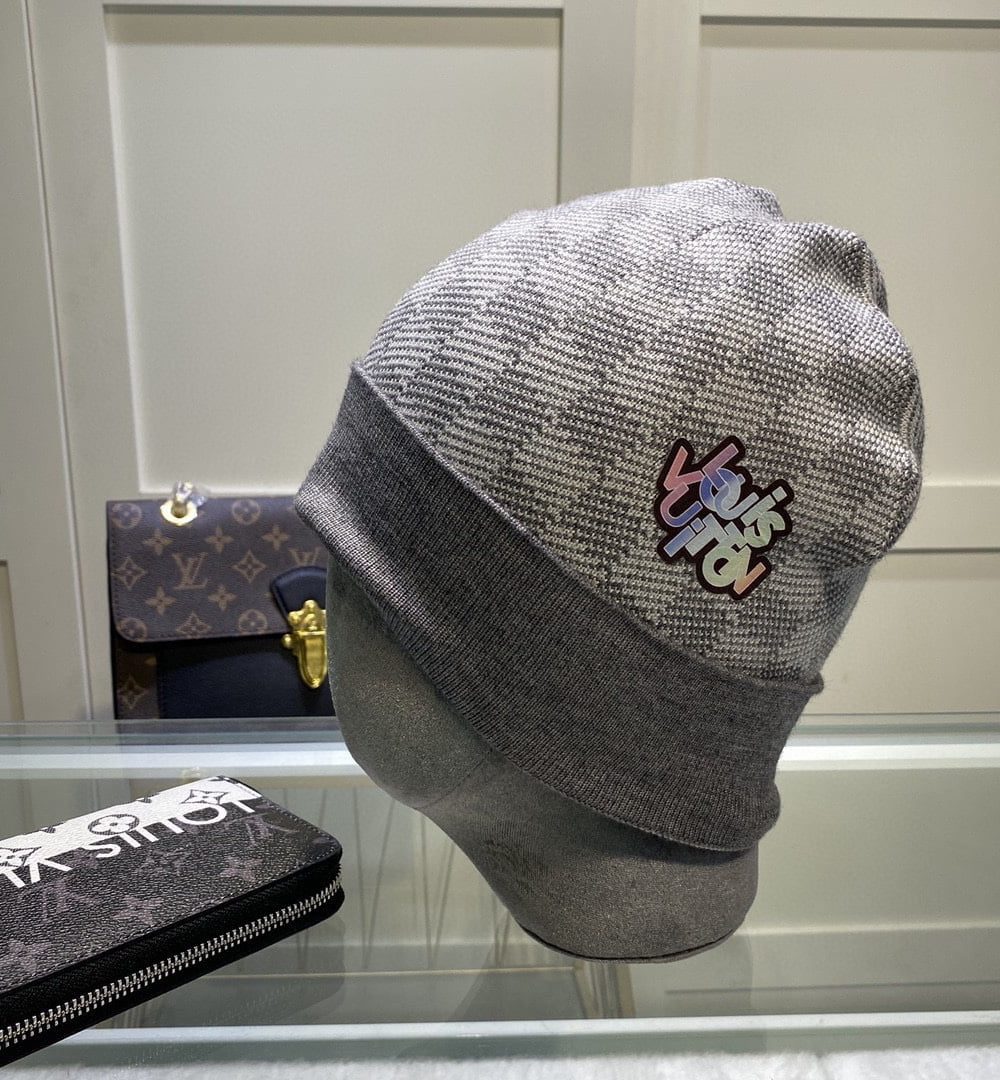 Louis Vuitton Beanie In Grey LV Headwear