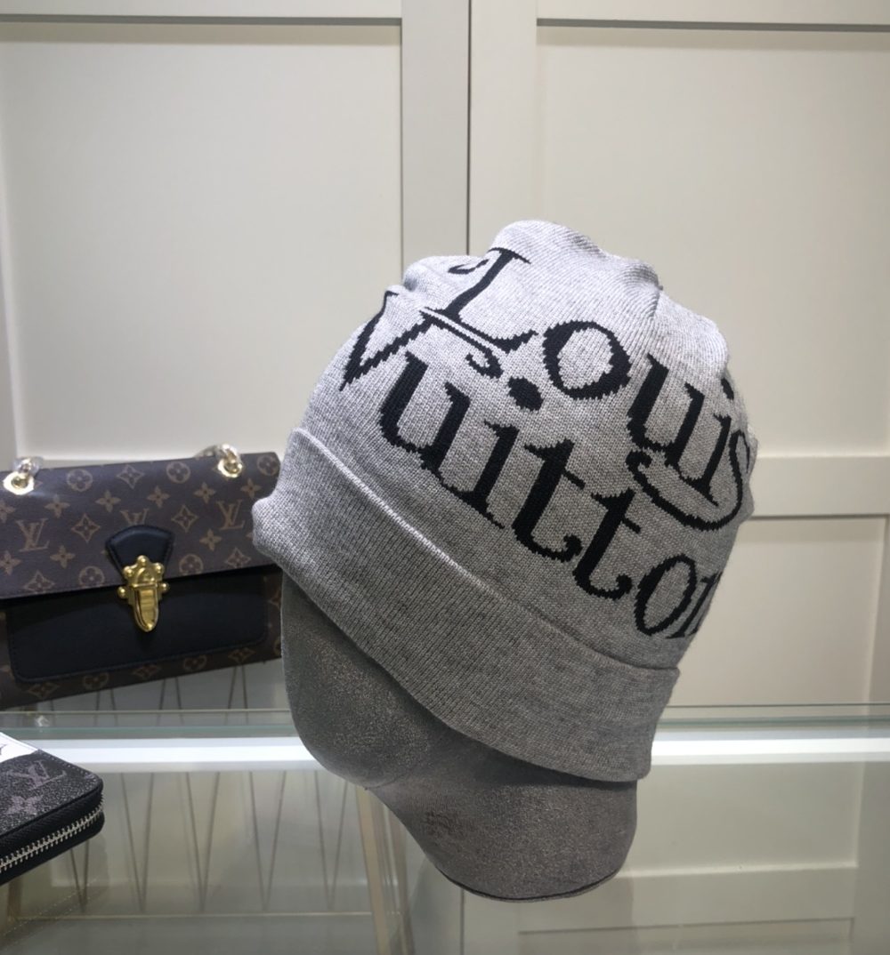 Louis Vuitton Beanie In Grey LV Headwear
