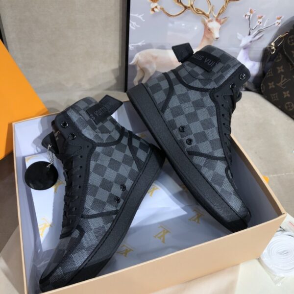 Louis Vuitton Boombox Sneaker Boot Patent Monogram Material Black For Women LV