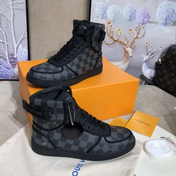 Louis Vuitton Boombox Sneaker Boot Patent Monogram Material Black For Women LV
