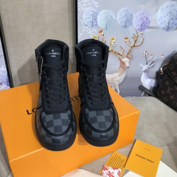 Louis Vuitton Boombox Sneaker Boot Patent Monogram Material Black For Women LV