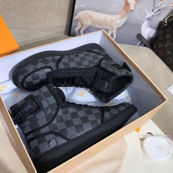 Louis Vuitton Boombox Sneaker Boot Patent Monogram Material Black For Women LV