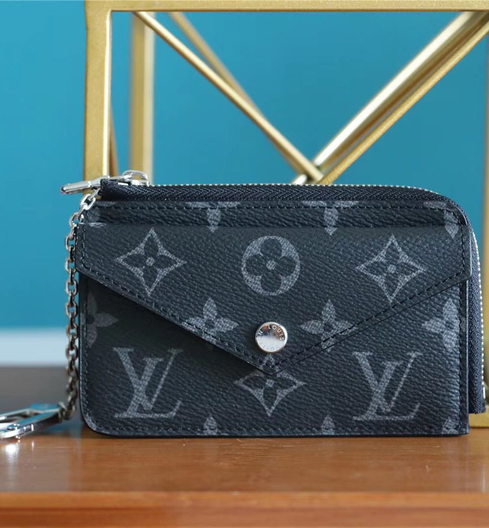 1:1 Replica Louis Vuitton Card Holder Recto Verso Monogram Eclipse For Women, Women's Wallets 5.1in/13cm LV