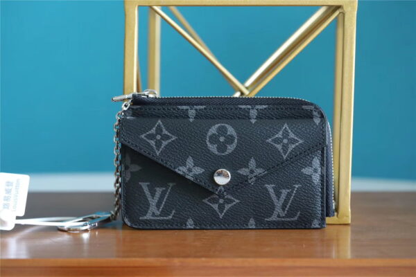 1:1 Replica Louis Vuitton Card Holder Recto Verso Monogram Eclipse For Women, Women's Wallets 5.1in/13cm LV