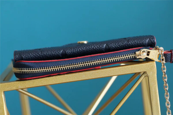 1:1 Replica Louis Vuitton Card Holder Recto Verso Monogram Empreinte Navy Blue / Red For Women, Women's Wallets 5.1in/13cm LV M69420