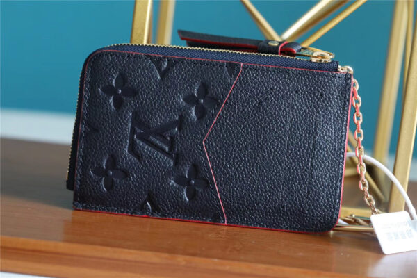 1:1 Replica Louis Vuitton Card Holder Recto Verso Monogram Empreinte Navy Blue / Red For Women, Women's Wallets 5.1in/13cm LV M69420