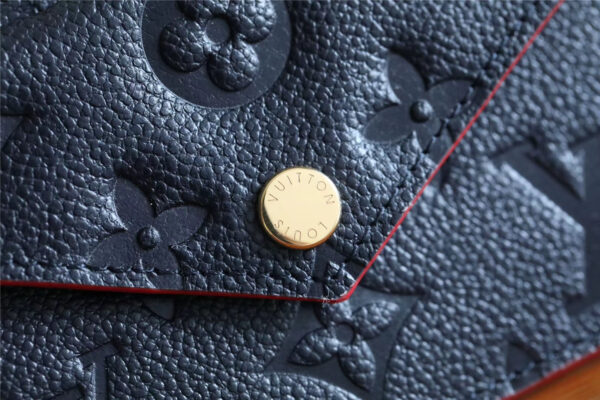 1:1 Replica Louis Vuitton Card Holder Recto Verso Monogram Empreinte Navy Blue / Red For Women, Women's Wallets 5.1in/13cm LV M69420