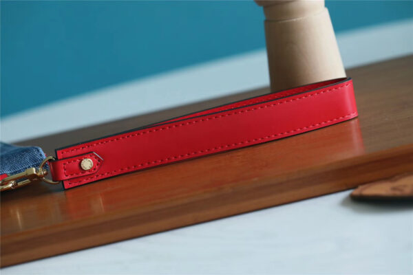 1:1 Replica Louis Vuitton City Pouch Monogram Denim Canvas Red For Women, Women's Wallets 9.1in/23cm LV M68761
