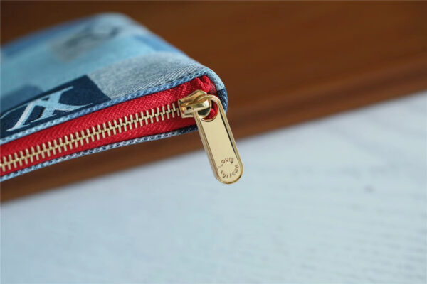 1:1 Replica Louis Vuitton City Pouch Monogram Denim Canvas Red For Women, Women's Wallets 9.1in/23cm LV M68761