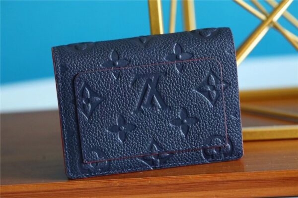1:1 Replica Louis Vuitton Clea Wallet Monogram Empreinte Navy Blue For Women, Women's Wallets 1.3in/11cm LV