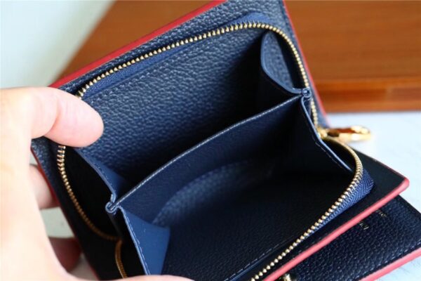 1:1 Replica Louis Vuitton Clea Wallet Monogram Empreinte Navy Blue For Women, Women's Wallets 1.3in/11cm LV