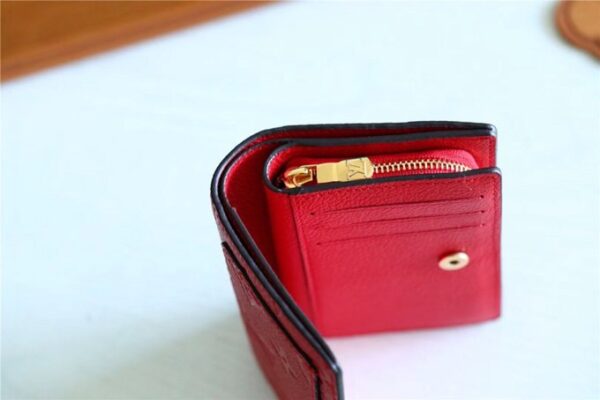 1:1 Replica Louis Vuitton Clea Wallet Monogram Empreinte Red For Women, Women's Wallets 1.3in/11cm LV