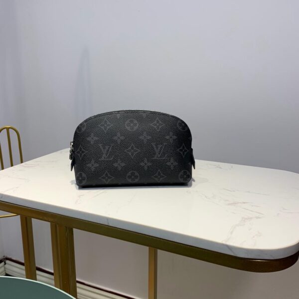 1:1 Replica Louis Vuitton Cosmetic Pouch PM Monogram Eclipse Canvas For Women, Women's Bags 7.5in/19cm LV