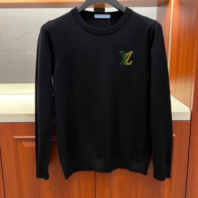 louis vuitton cotton crewneck sweatshirt black for men bagoneer yokqh