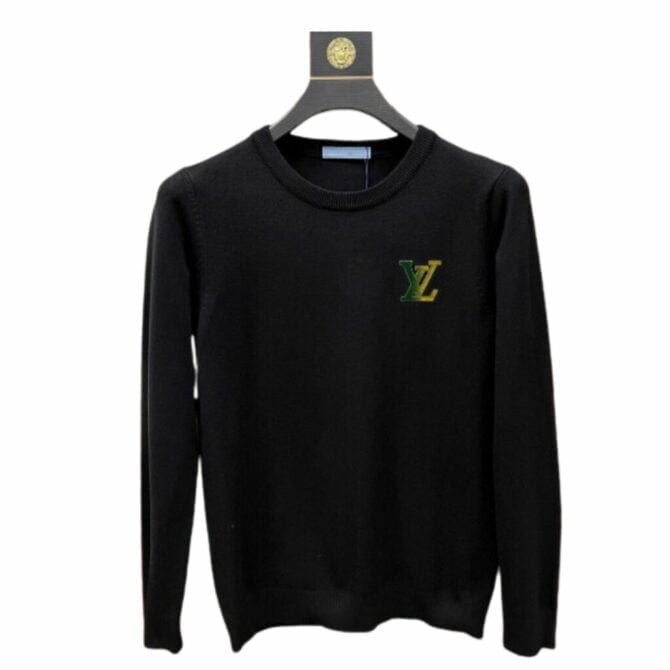 louis vuitton cotton crewneck sweatshirt black for men bagoneer zokj9