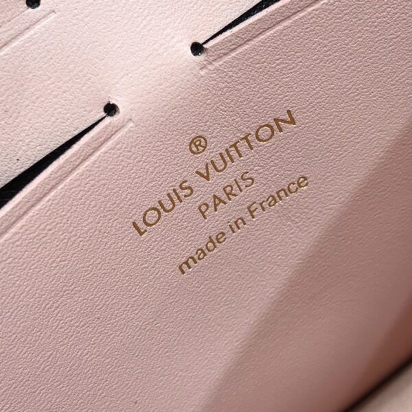 1:1 Replica Louis Vuitton Croisette Chain Wallet Damier Ebene Canvas Magnolia Pink For Women, Women's Wallet 8.3in/21cm LV N60287