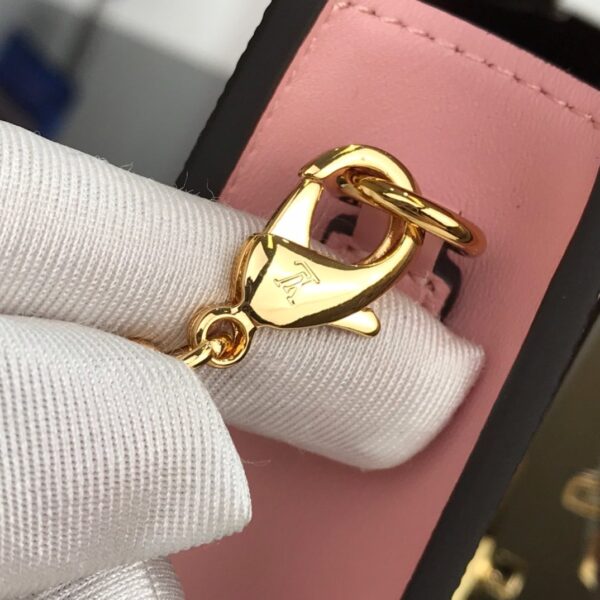 1:1 Replica Louis Vuitton Croisette Chain Wallet Damier Ebene Canvas Magnolia Pink For Women, Women's Wallet 8.3in/21cm LV N60287