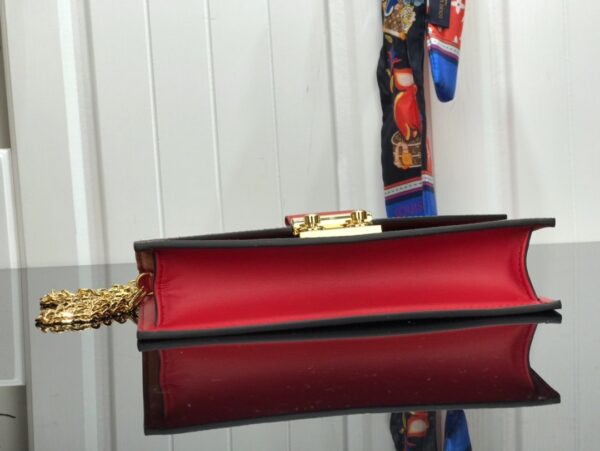 1:1 Replica Louis Vuitton Croisette Chain Wallet Damier Ebene Canvas Scarlet Red For Women, Women's Wallet 8.3in/21cm LV N60288