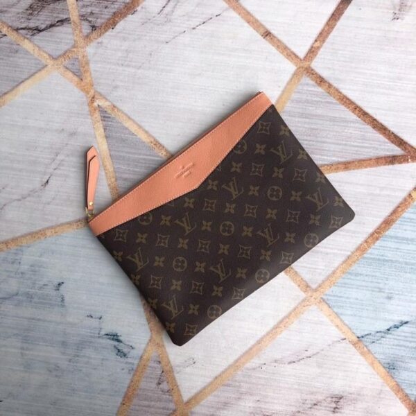 1:1 Replica Louis Vuitton Daily Pouch Bag Monogram Canvas Light Pink For Women 11.6in/29.5cm LV M62942