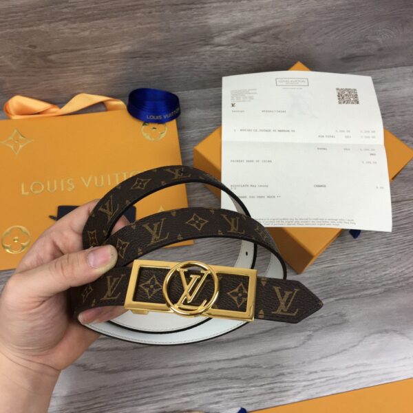 1:1 Replica Louis Vuitton Dauphine Reversible Belt Monogram Canvas, LV Women Belt