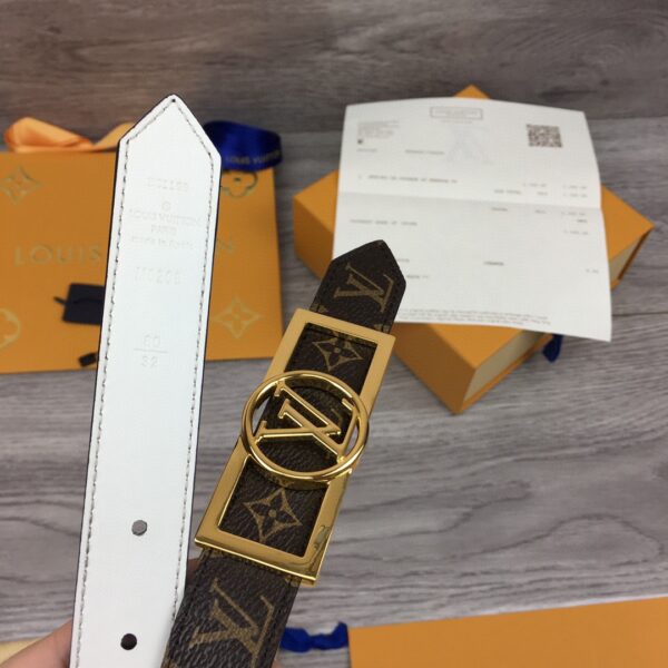 1:1 Replica Louis Vuitton Dauphine Reversible Belt Monogram Canvas, LV Women Belt