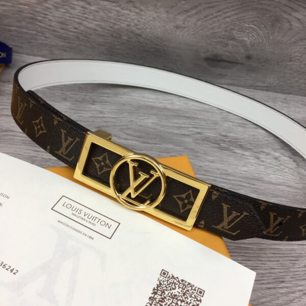 1:1 Replica Louis Vuitton Dauphine Reversible Belt Monogram Canvas, LV Women Belt