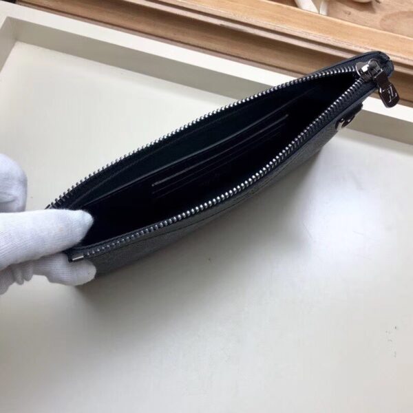 1:1 Replica Louis Vuitton Discovery Pochette Monogram Pacific Canvas Black For Women, Women's Wallet 8.3in/21cm LV M44323