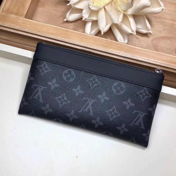 1:1 Replica Louis Vuitton Discovery Pochette Monogram Pacific Canvas Black For Women, Women's Wallet 8.3in/21cm LV M44323