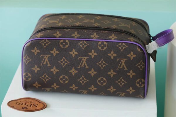 1:1 Replica Louis Vuitton Dopp Kit Poche Toilette Monogram Canvas By Virgil Abloh's Minty /Purple For Women, Women's Wallets 11in/28cm LV 