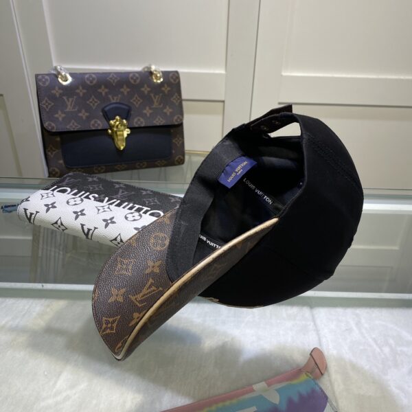 Louis Vuitton Embroidered Logo Baseball Cap Black/Brown LV Cap
