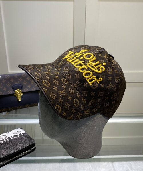 Louis Vuitton Embroidered Logo Baseball Cap Brown LV Cap