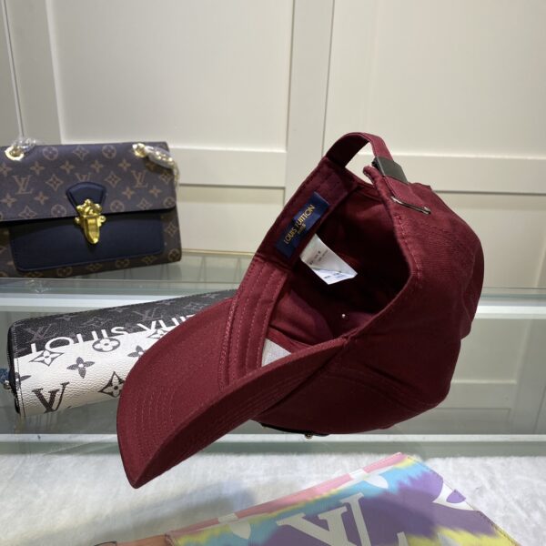 Louis Vuitton Embroidered Logo Baseball Cap Burgundy LV Cap