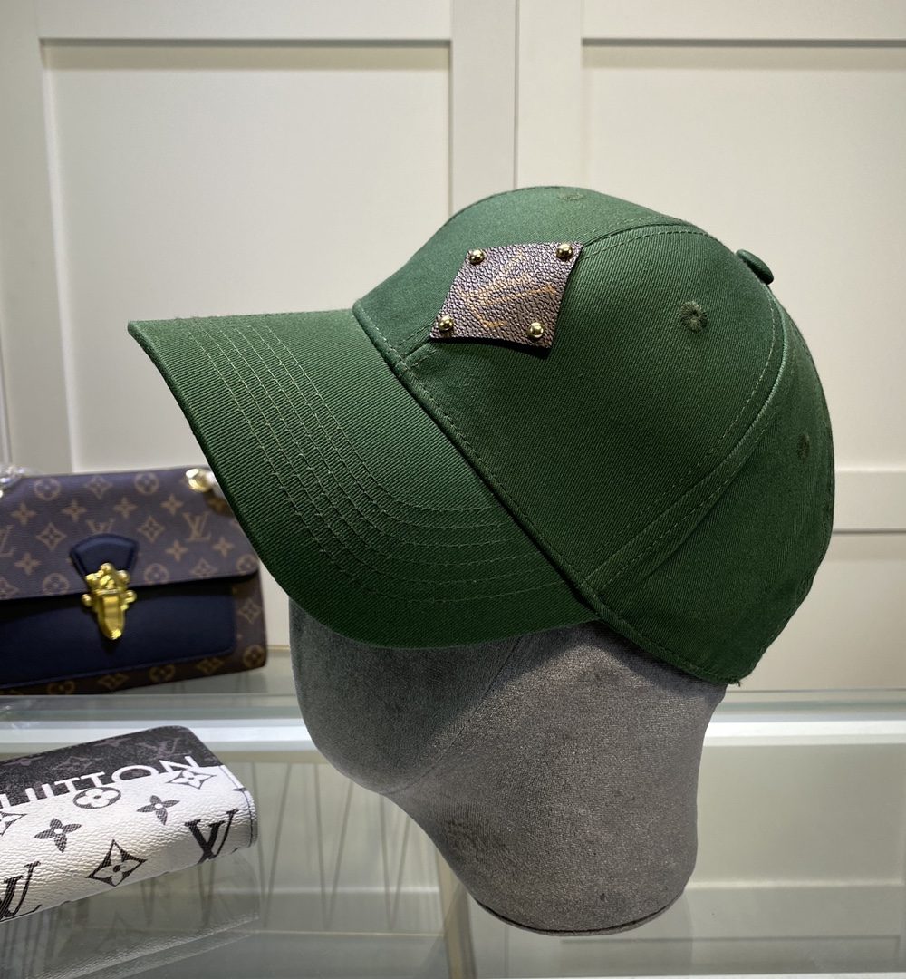 Louis Vuitton Embroidered Logo Baseball Cap Green LV Cap