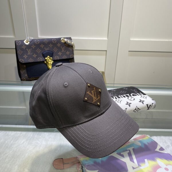 Louis Vuitton Embroidered Logo Baseball Cap Grey LV Cap