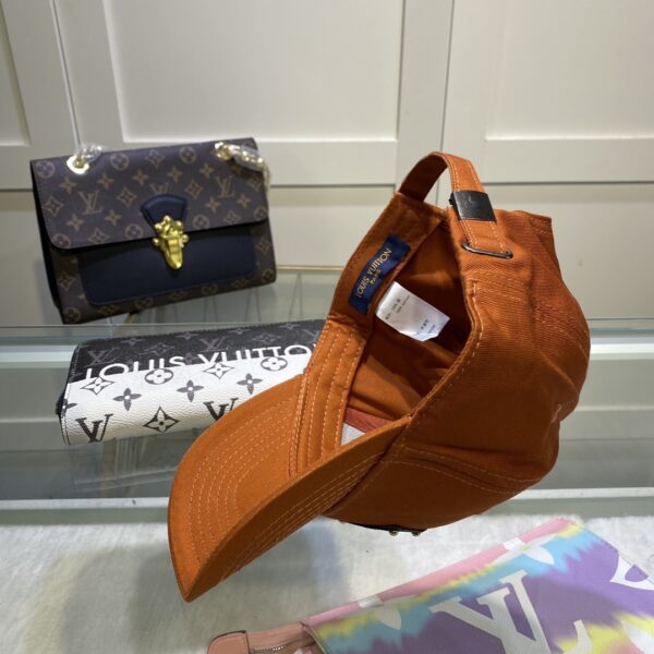 Louis Vuitton Embroidered Logo Baseball Cap Orange LV Cap