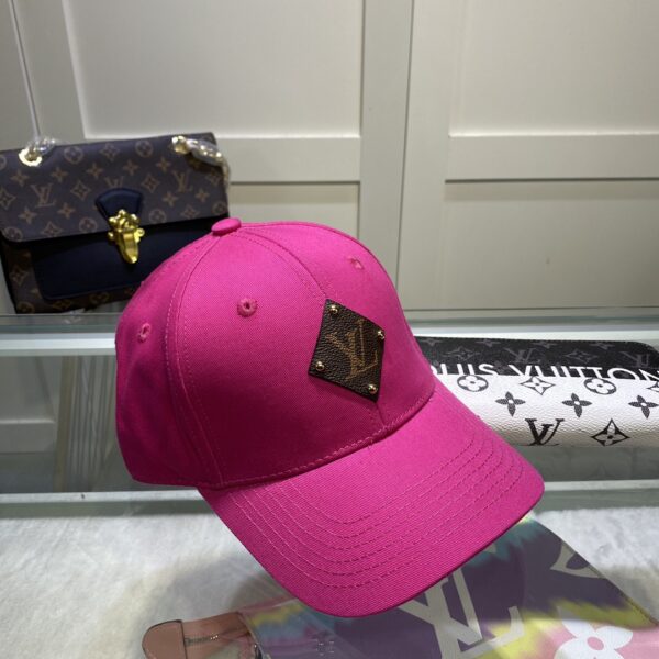 Louis Vuitton Embroidered Logo Baseball Cap Pink LV Cap