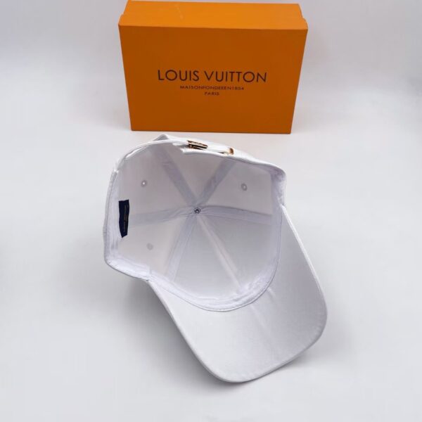 Louis Vuitton Embroidered Logo Baseball Cap White LV Cap