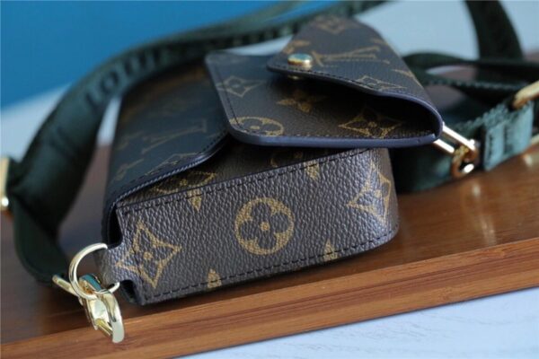 1:1 Replica Louis Vuitton Felicie Strap & Go Monogram Canvas Khaki Green For Women, Women's Wallets 6.7in/17cm LV M80091