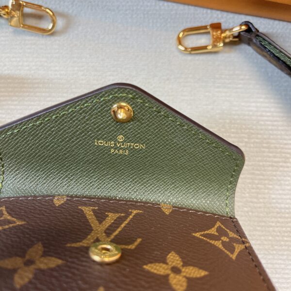 1:1 Replica Louis Vuitton Felicie Strap & Go Monogram Canvas Khaki Green For Women, Women's Wallets 6.7in/17cm LV M80091