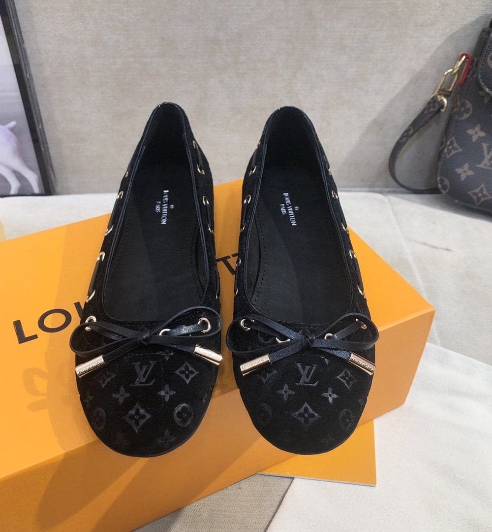 Louis Vuitton Gloria Flat Loafer Patent Monogram Material Black For Women LV