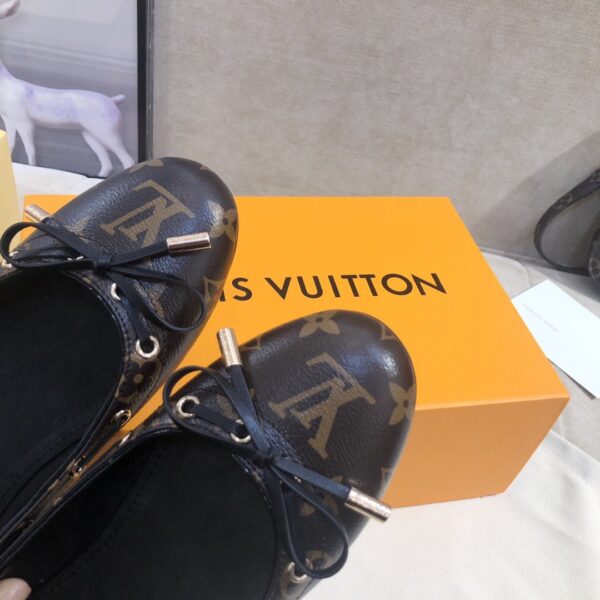 Louis Vuitton Gloria Flat Loafer Patent Monogram Material Brown For Women LV
